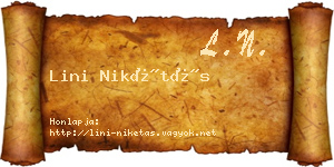 Lini Nikétás névjegykártya